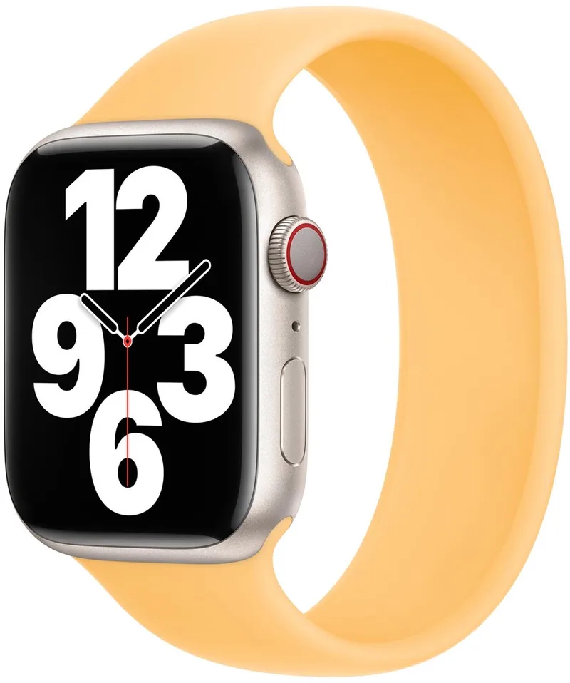 Siliconen solobandje voor de Apple Watch | 38/40/41/42 mm - Maat 5 - Sunglow de Apple en Jaune, Size 5 (157 mm – 162 mm) – photo produit
