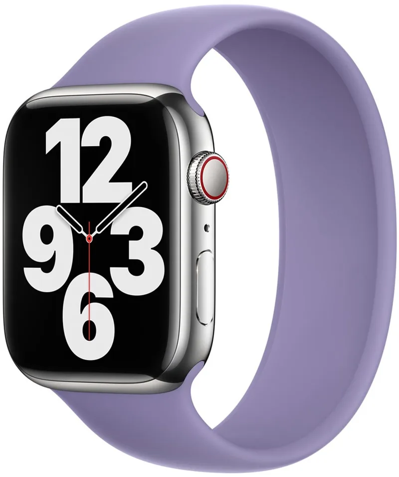 Siliconen solobandje voor de Apple Watch | 38/40/41/42 mm - Maat 3 - English Lavender von Apple in Lila, Size 3 (145 mm – 150 mm) – Produktfoto