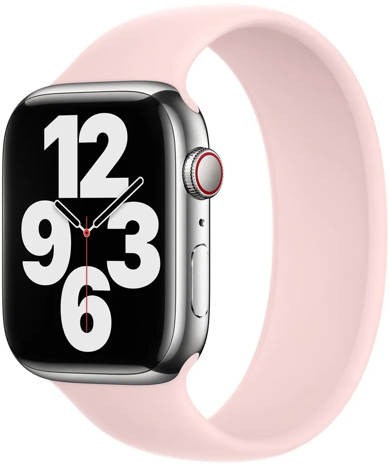 Siliconen solobandje voor de Apple Watch | 38/40/41/42 mm - Maat 2 - Chalk Pink by Apple in Lichtroze, Size 2 (139 mm – 144 mm) – product photo