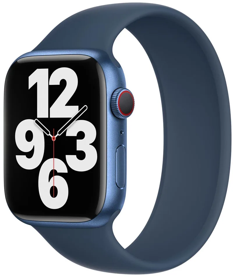 Siliconen solobandje voor de Apple Watch | 38/40/41/42 mm - Maat 7 - Abyss Blue by Apple in Dark blue, Size 7 (169 mm – 174 mm) – product photo