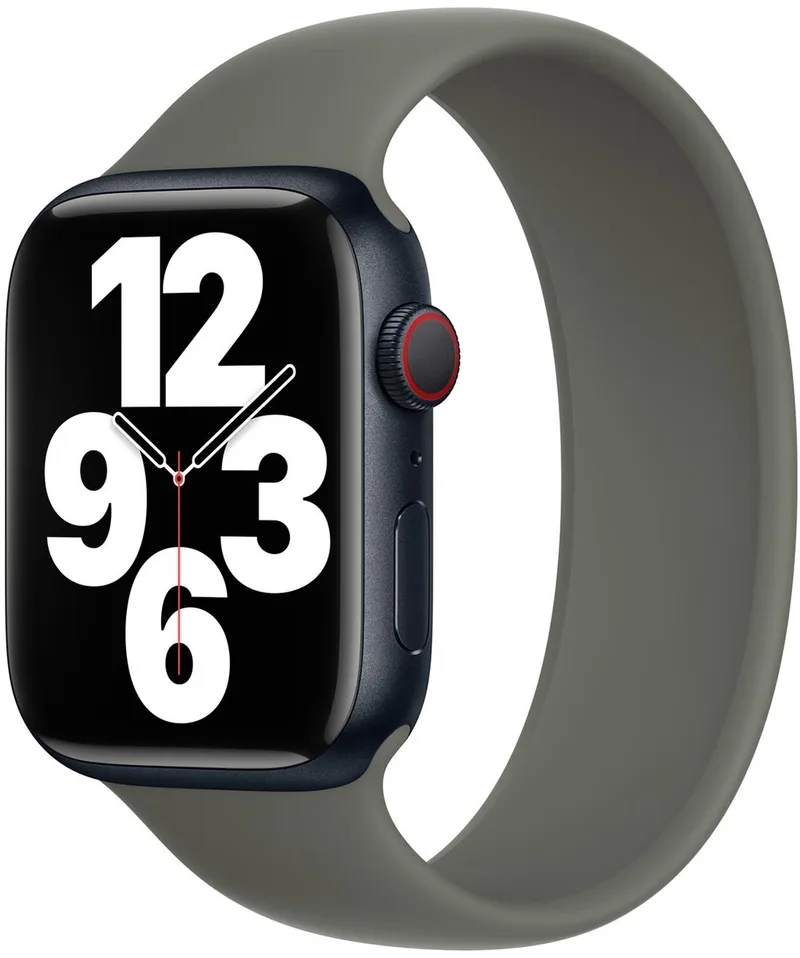 Siliconen solobandje voor de Apple Watch | 38/40/41/42 mm - Maat 8 - Olive von Apple in Grün, Size 8 (175 mm – 180 mm) – Produktfoto