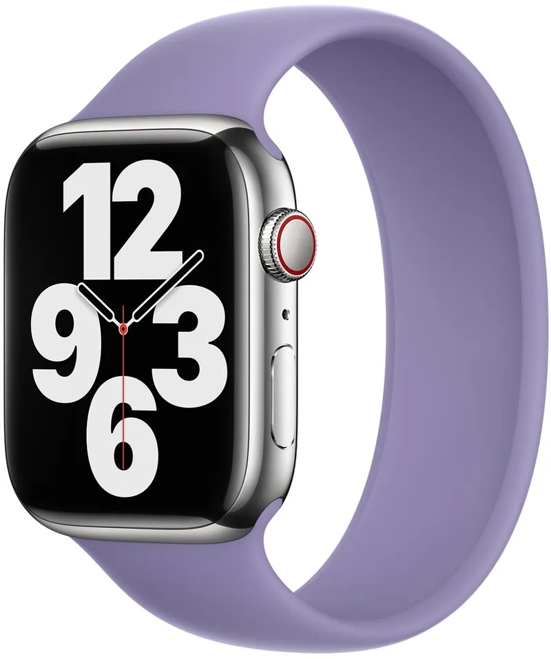 Siliconen solobandje voor de Apple Watch | 38/40/41/42 mm - Maat 7 - English Lavender by Apple in Purple, Size 7 (169 mm – 174 mm) – product photo