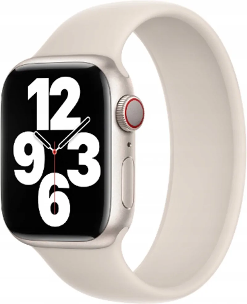 Siliconen solobandje voor de Apple Watch | 44/45/46/49 mm - Maat 9 - Starlight by Apple in White – product photo