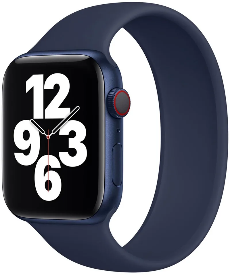 Siliconen solobandje voor de Apple Watch | 44/45/46/49 mm - Maat 11 - Deep Navy by Apple in Blue, Size 11 (193 mm – 198 mm) – product photo