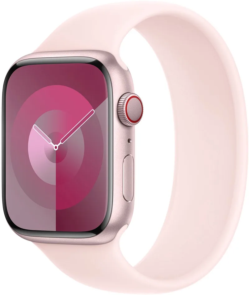 Siliconen solobandje voor de Apple Watch | 44/45/46/49 mm - Maat 9 - Light Pink by Apple in Lichtroze, Size 9 (181 mm – 186 mm) – product photo
