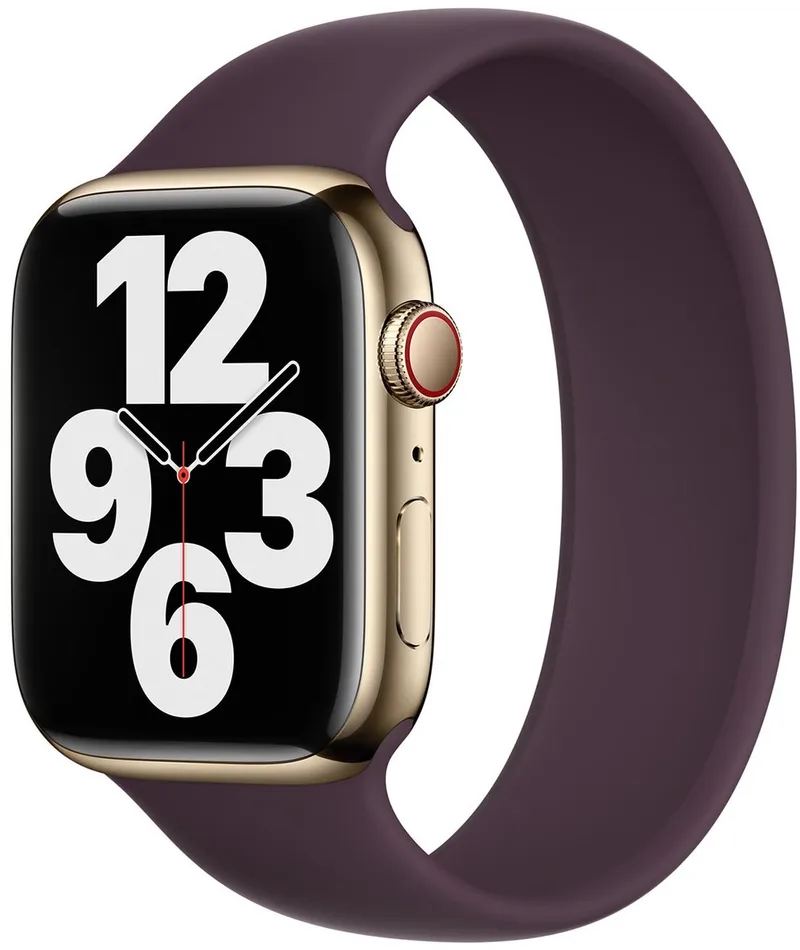 Siliconen solobandje voor de Apple Watch | 44/45/46/49 mm - Maat 8 - Dark Cherry by Apple in Donkerrood, Size 8 (175 mm – 180 mm) – product photo