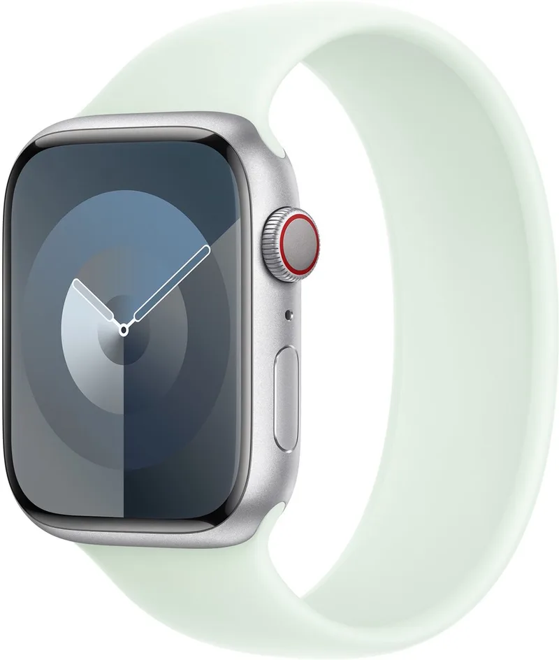 Siliconen solobandje voor de Apple Watch | 44/45/46/49 mm - Maat 9 - Soft Mint by Apple in Mintgroen, Size 9 (181 mm – 186 mm) – product photo