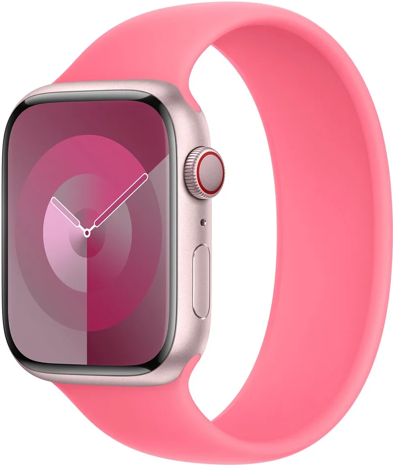 Siliconen solobandje voor de Apple Watch | 44/45/46/49 mm - Maat 9 - Pink by Apple in Pink, Size 9 (181 mm – 186 mm) – product photo