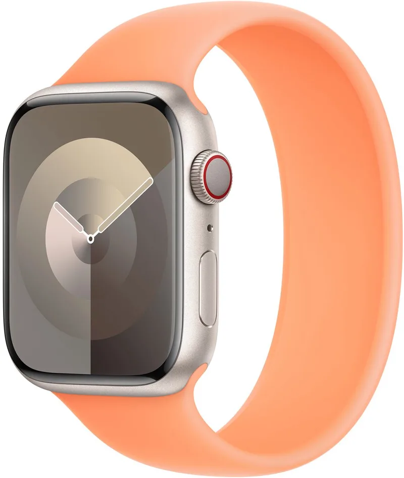 Siliconen solobandje voor de Apple Watch | 44/45/46/49 mm - Maat 9 - Orange Sorbet by Apple in Orange, Size 9 (181 mm – 186 mm) – product photo