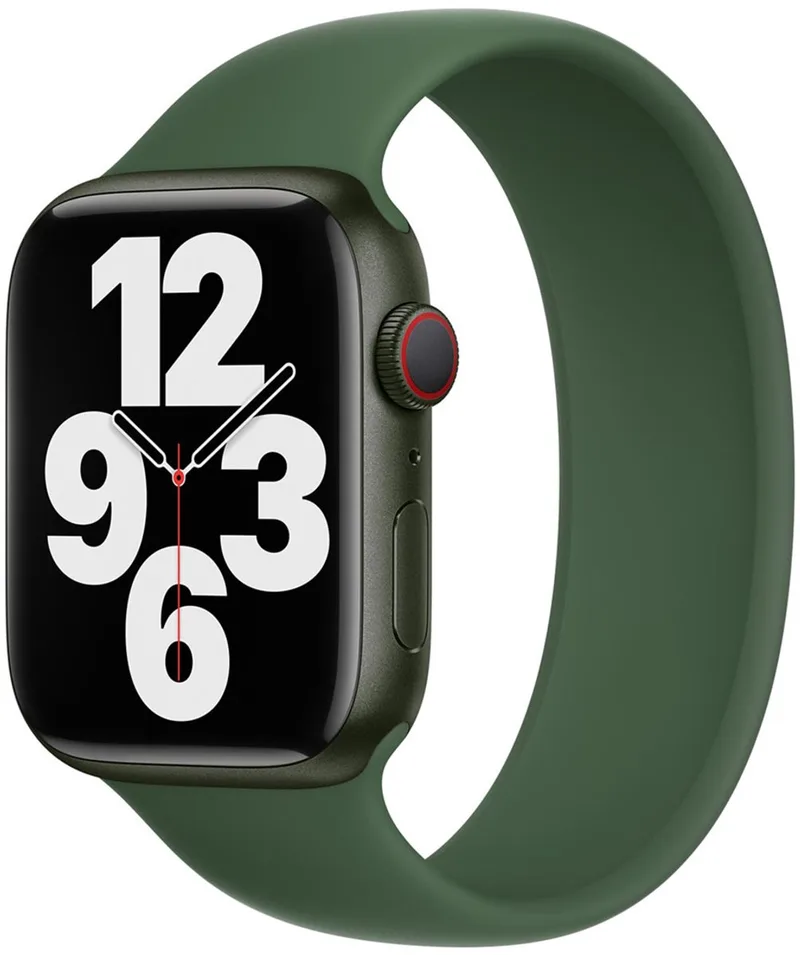 Siliconen solobandje voor de Apple Watch | 44/45/46/49 mm - Maat 9 - Clover by Apple in Green, Size 9 (181 mm – 186 mm) – product photo