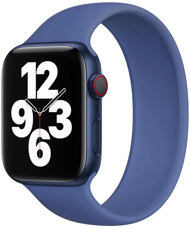 Siliconen solobandje voor de Apple Watch | 44/45/46/49 mm - Maat 12 - Toma Blue by Apple in Blue, Size 12 (199 mm – 206 mm) – product photo