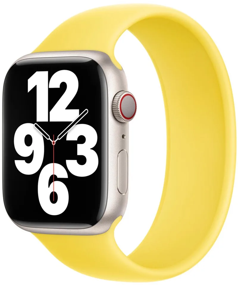 Siliconen solobandje voor de Apple Watch | 44/45/46/49 mm - Maat 9 - Canary Yellow by Apple in Yellow, Size 9 (181 mm – 186 mm) – product photo