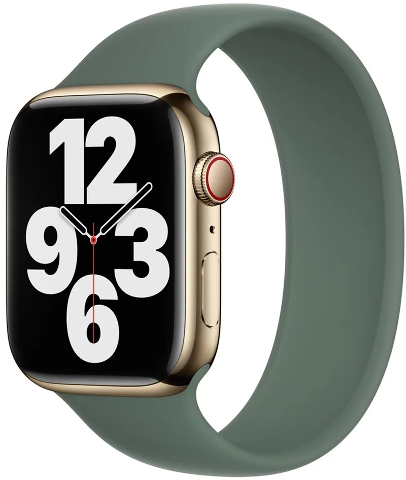 Siliconen solobandje voor de Apple Watch | 44/45/46/49 mm - Maat 12 - Eucalyptus by Apple in Green, Size 12 (199 mm – 206 mm) – product photo