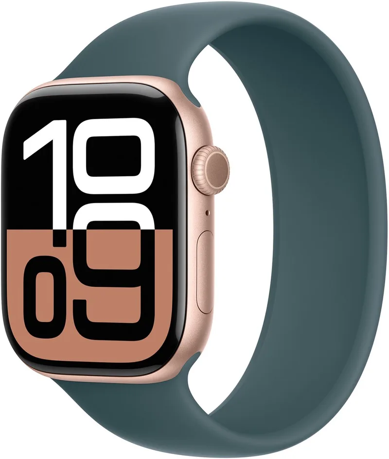 Siliconen solobandje voor de Apple Watch | 44/45/46/49 mm - Maat 7 - Lake Green by Apple in Green, Size 7 (169 mm – 174 mm) – product photo
