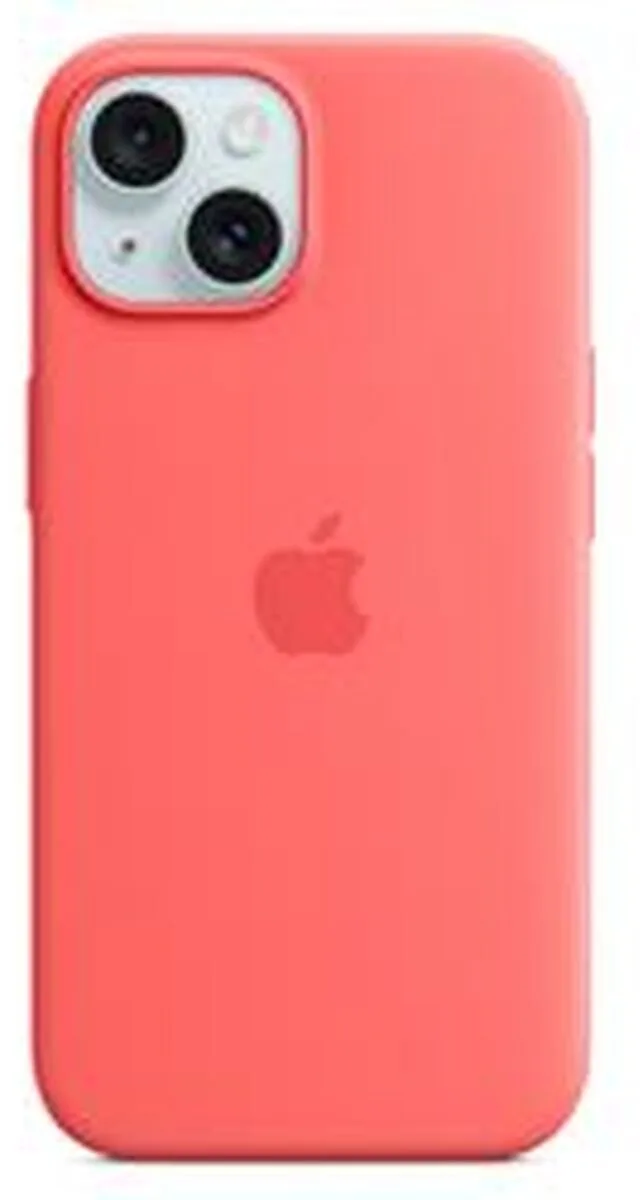 Siliconenhoesje met MagSafe geschikt voor iPhone 15 Plus by Apple in Guava – product photo