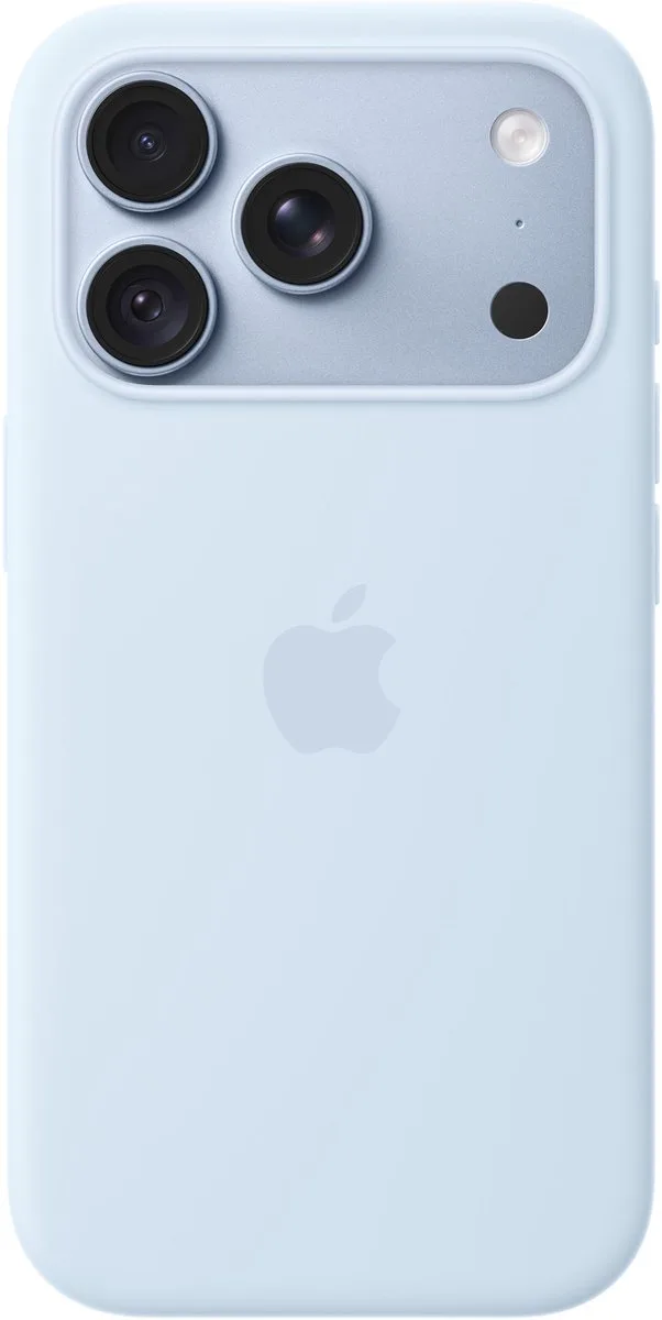Siliconenhoesje met MagSafe - Geschikt voor iPhone 18 Pro van Apple in Frisblauw – productfoto