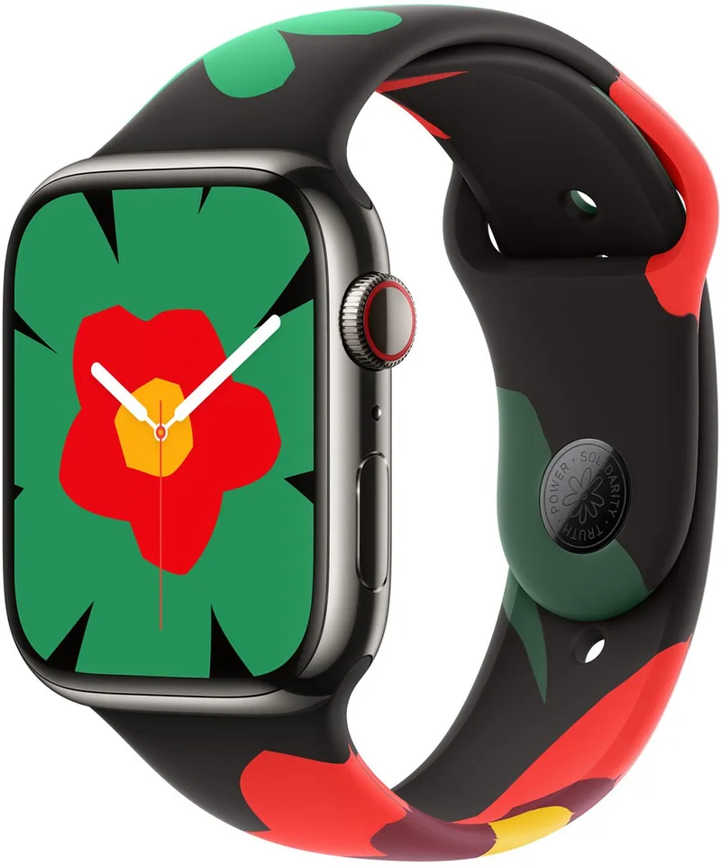 Sport Band voor de Apple Watch | 44/45/46/49 mm - Maat S/M - Unity Bloom by Apple in Black – product photo