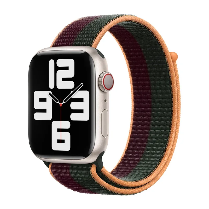 Sport Loop Apple Watch 44mm / 45mm / 46mm / 49mm Dark Cherry / Forest Green by Apple in Multicolour – product photo