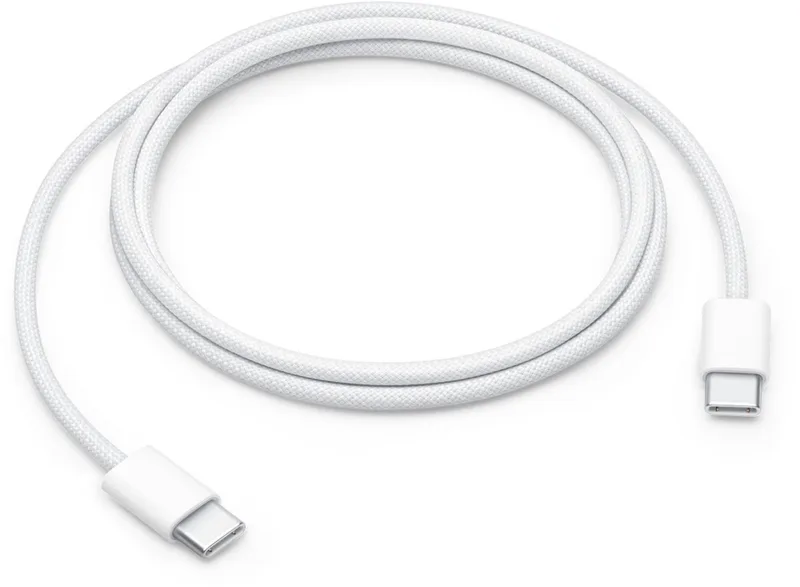 USB‑C Oplaadkabel - USB‑C naar USB‑C - 60W - 1m - Geweven van Apple in Wit – productfoto
