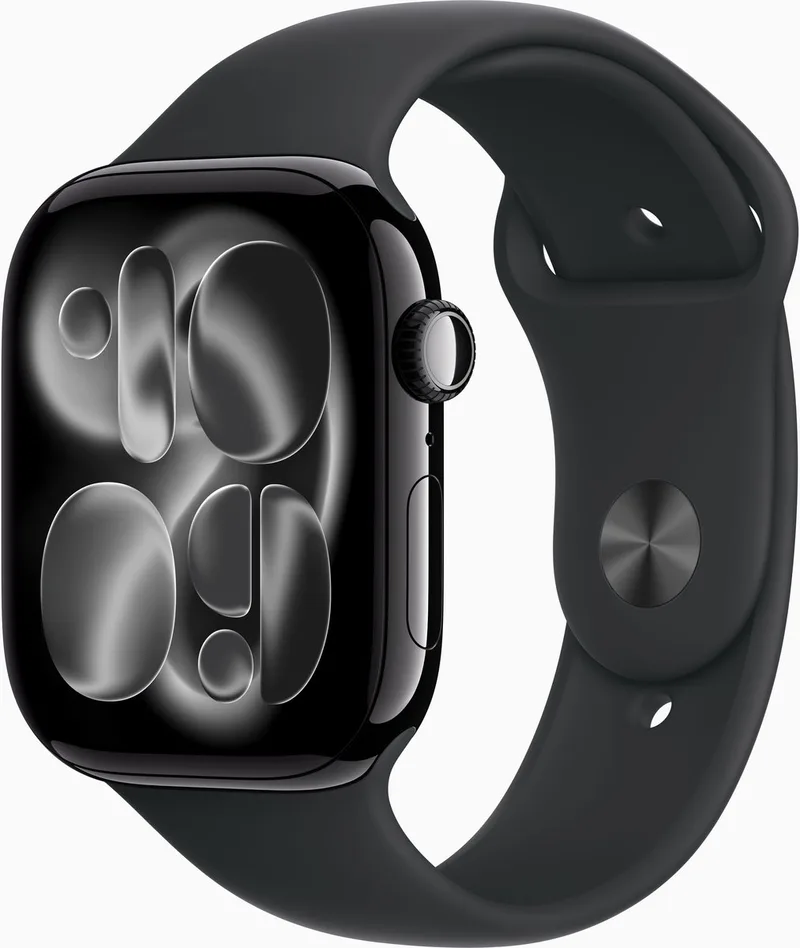 Watch 11 - Wifi - 46mm - Jet Black Aluminium Case with Black Sport Band - M/L von Apple in Black – M, L – Produktfoto