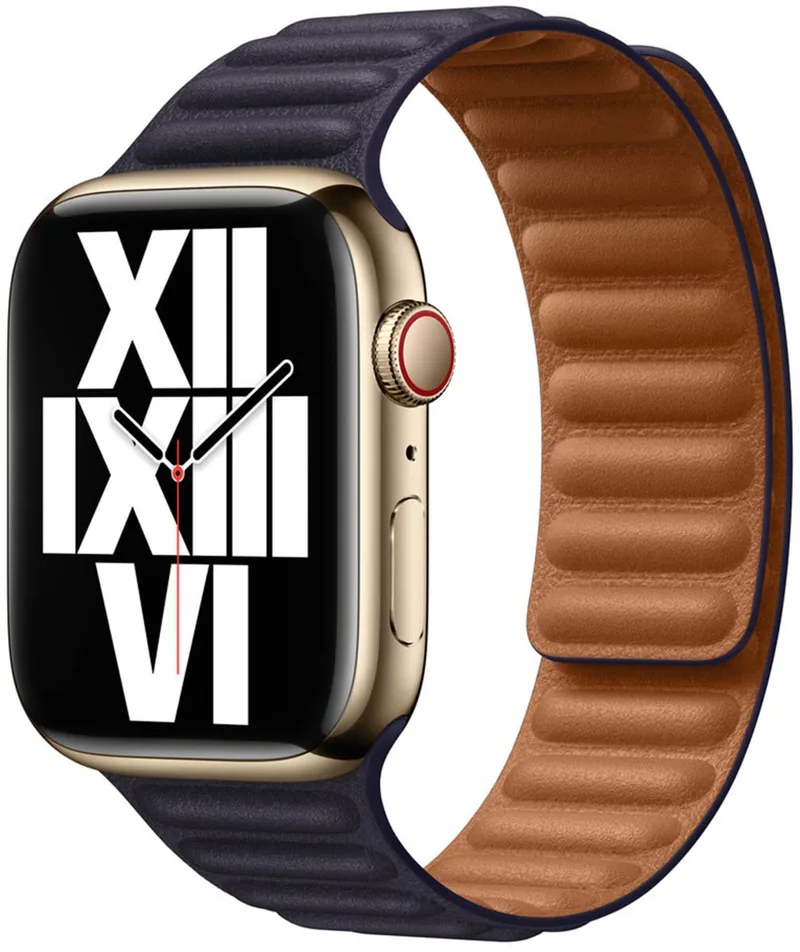 Watch bandje - Leer - 42/44/45/49 mm - Ink - M/L de Apple en Inkt – M, L – photo produit