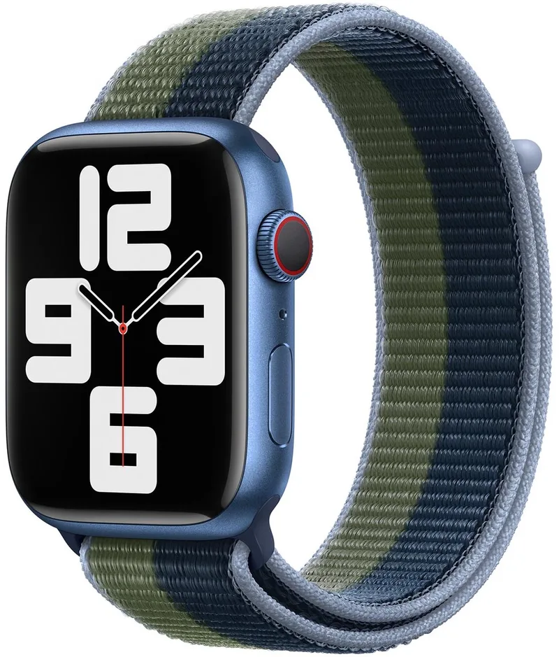 Watch Geweven Sportbandje - 41mm - Abyss Blue/Moss Green - voor Apple Watch SE/5/6/7 by Apple in Abyss-blauw, Mosgroen – product photo