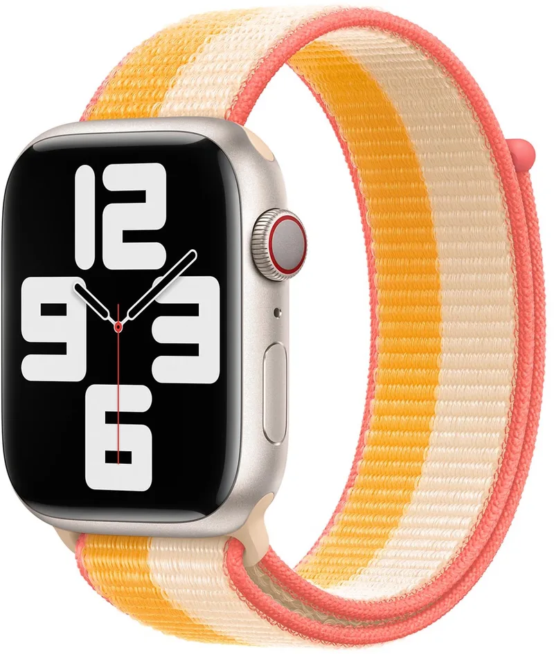 Watch Geweven Sportbandje - 41mm - Maize/White - voor Apple Watch SE/5/6/7 by Apple in Mais, White – product photo