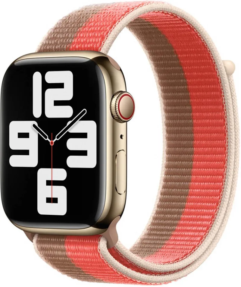 Watch Geweven Sportbandje - 41mm - Pink Pomelo/Tan - voor Apple Watch SE/5/6/7 by Apple in Pomelo, Sahara-beige – product photo