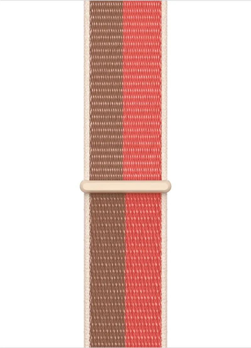 Watch Geweven Sportbandje - 45mm - Pink Pomelo/Tan - voor Apple Watch SE/5/6/7 von Apple in Pomelo, Sahara-beige – Produktfoto