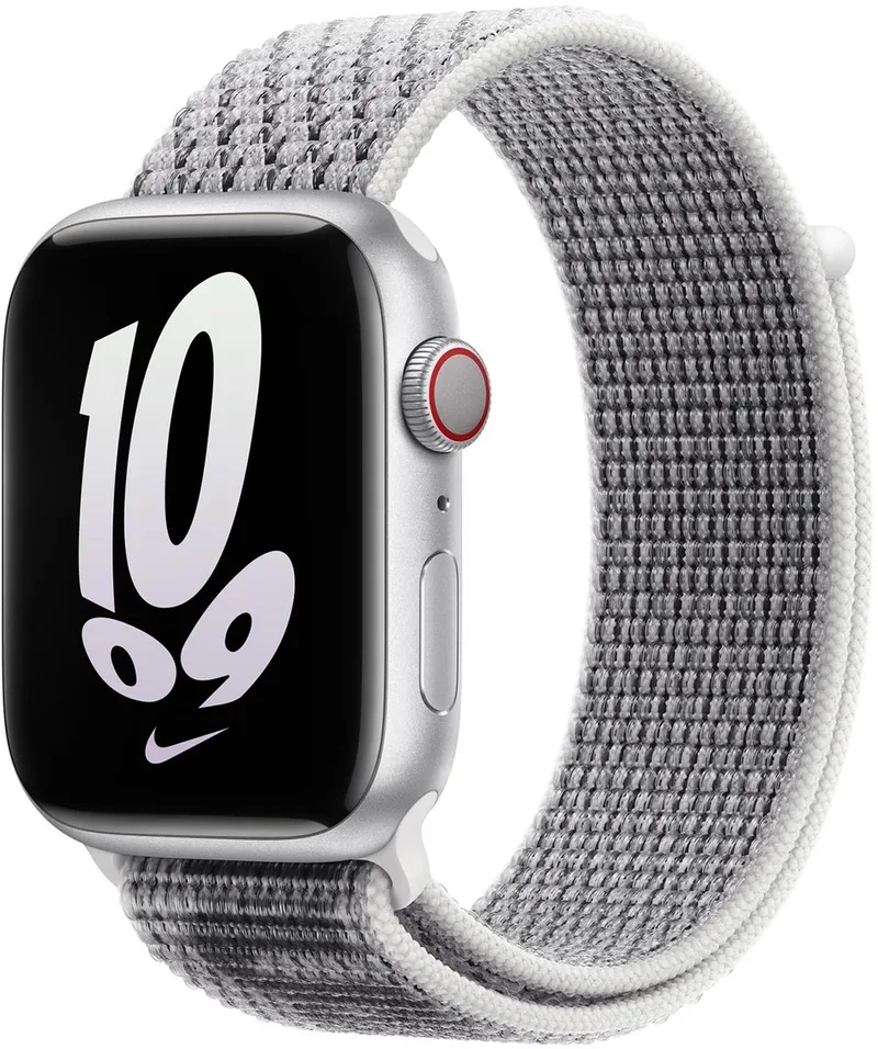Watch geweven sportbandje - Nike - Voor Apple Watch 3/4/5/6/7/8/SE 38/40/41mm - Summit White/Zwart by Apple in White, Black – product photo