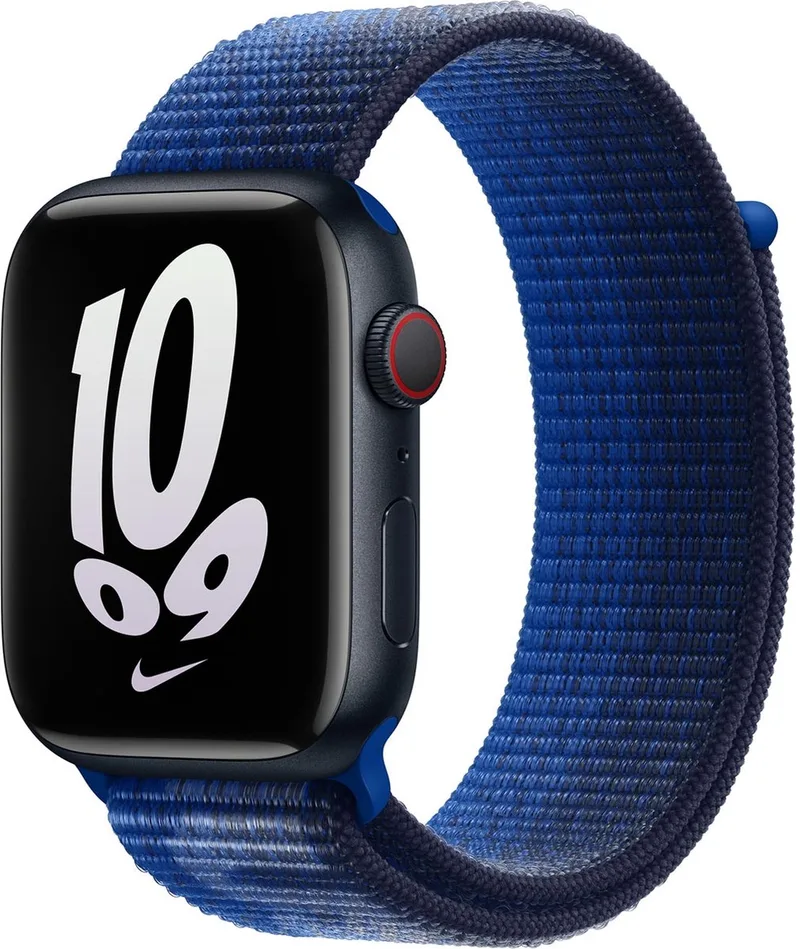 Watch geweven sportbandje - Nike - Voor Apple Watch 3/4/5/6/7/8/SE 38/40/41mm - Game Royal/Midnight Navy från Apple i Blå – produktbild