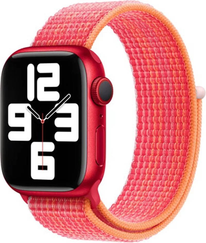 Watch geweven sportbandje - Voor Apple Watch 3/4/5/6/7/8/SE 38/40/41mm by Apple in Red – product photo