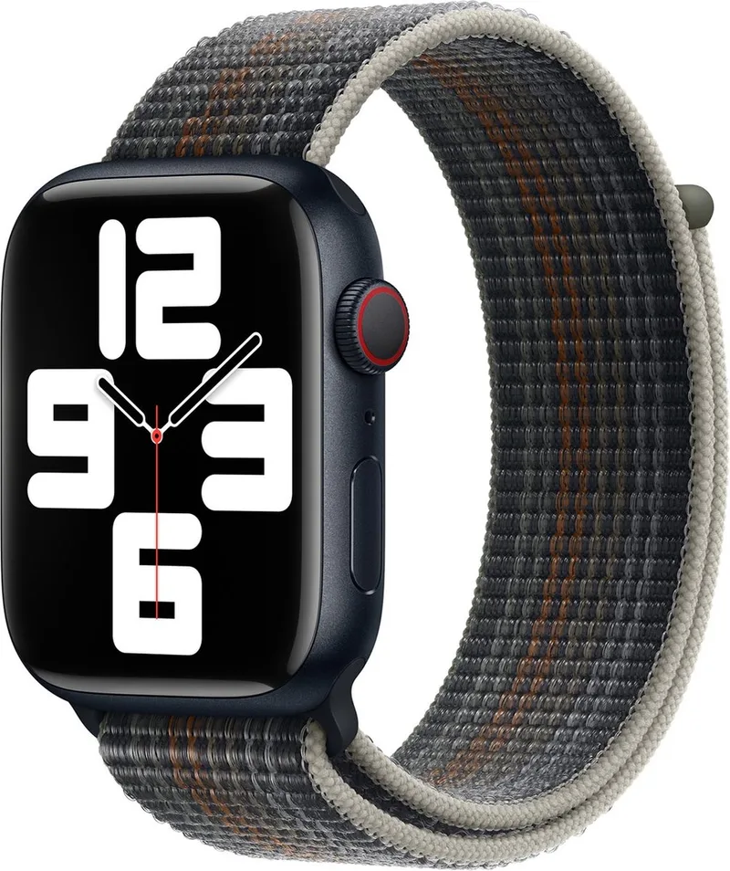 Watch geweven sportbandje - Voor Apple Watch 3/4/5/6/7/8/SE/Ultra 42/44/45/49mm - Extra Large - Middernacht van Apple in Zwart – productfoto