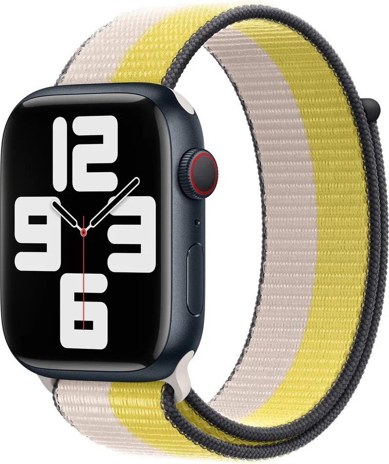 Watch Geweven Sportbandje voor de Apple Watch 1-8 / SE / Ultra - 45mm - Havermelkwit/citroenzeste van Apple in Beige – productfoto
