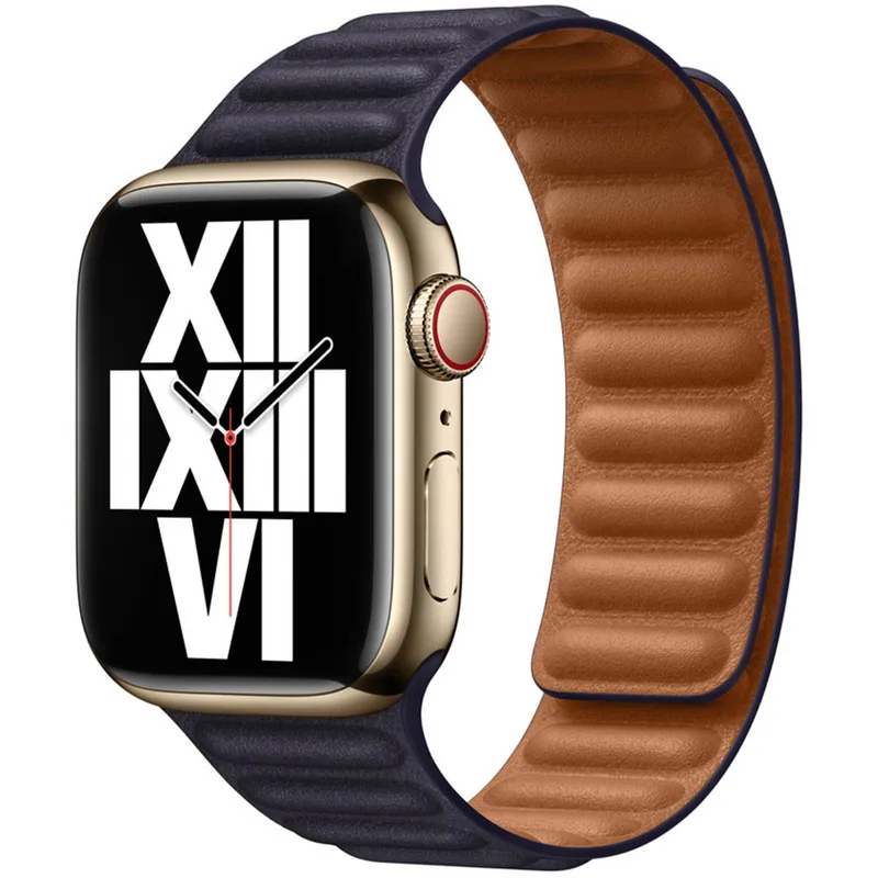 Watch M/L bandje - Leer - Voor Apple Watch 3/4/5/6/7/8/SE 38/40/41mm - Ink by Apple in Inkt – M, L – product photo