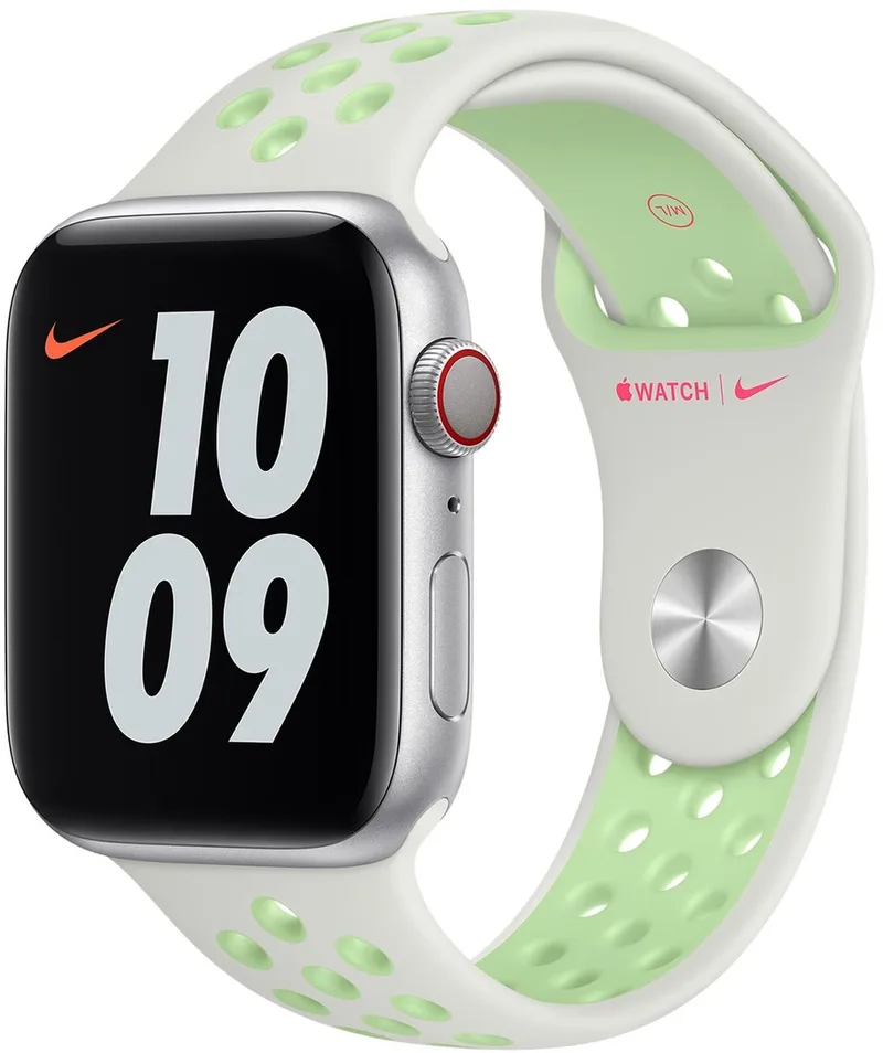 Watch Nike Sport Band - 44mm - Spruce Aura/Vapor Green - voor Apple Watch SE/5/6 från Apple i Grön – produktbild