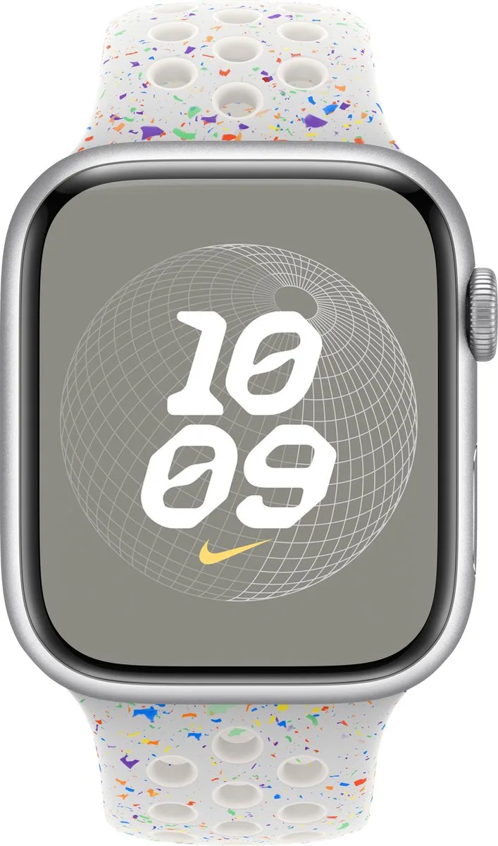 Watch Pure Platinum Nike Sport Band - 41mm - M/L by Apple in Pure Platinum 41 mm M, L – product photo