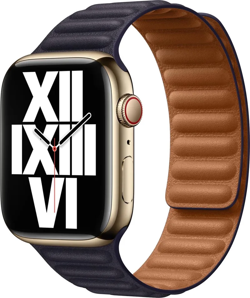 Watch S/M bandje - Leer - Voor Apple Watch 3/4/5/6/7/8/SE 38/40/41mm - Ink by Apple in Inkt – S, M – product photo