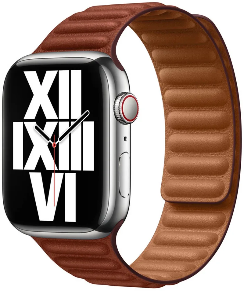 Watch S/M bandje - Leer - Voor Apple Watch 3/4/5/6/7/8/SE/Ultra 42/44/45/49 mm - Omber van Apple in Bruin – S, M – productfoto