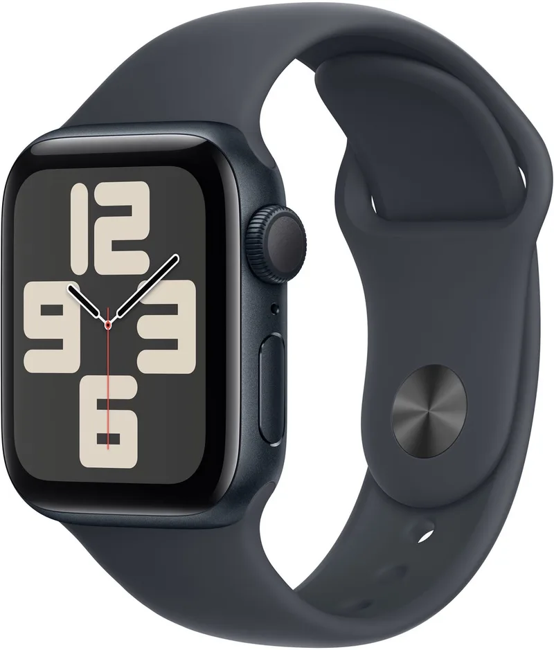 Watch SE 2024 40mm Midnight Aluminium Case with Midnight Sport Band - M/L van Apple in Midnight – M, L – productfoto