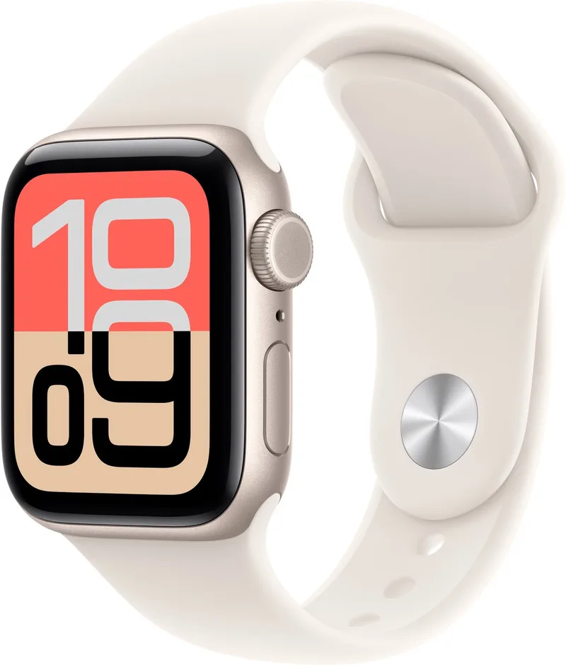 Watch SE 3 - Wifi + 5G - 40mm - Starlight Aluminium Case with Starlight Sport Band - M/L by Apple in Starlight – M, L – product photo