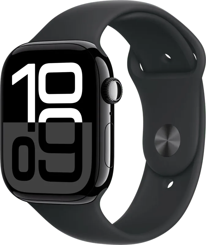 Watch Series 10 4G 46mm Zwart Sportband S/M de Apple – photo produit