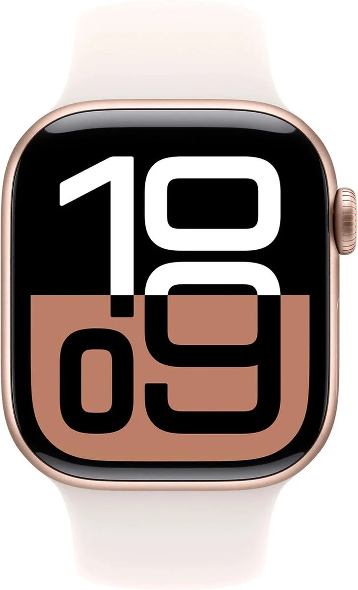 Watch Series 10 - Wifi - 46mm - Rose Goudkleurig Aluminium Case met Light Blush Sportbandje - M/L van Apple in Rose Gold – M, L – productfoto