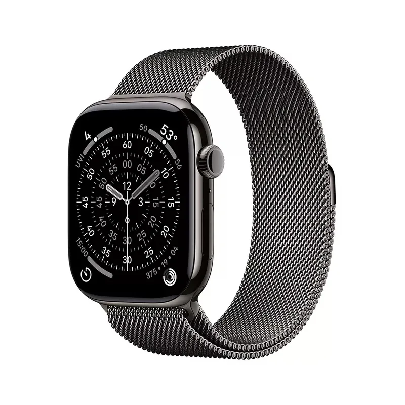 Watch Series 11 GPS + Cellular 46mm Slate Titanium Case met Slate Milanese Loop - M/L Smartwatch Grijs by Apple – product photo