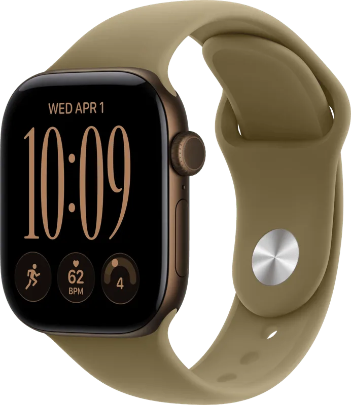Watch Series 12 Cellular 42 mm Dunkelbronze Sportarmband M/L van Apple – productfoto