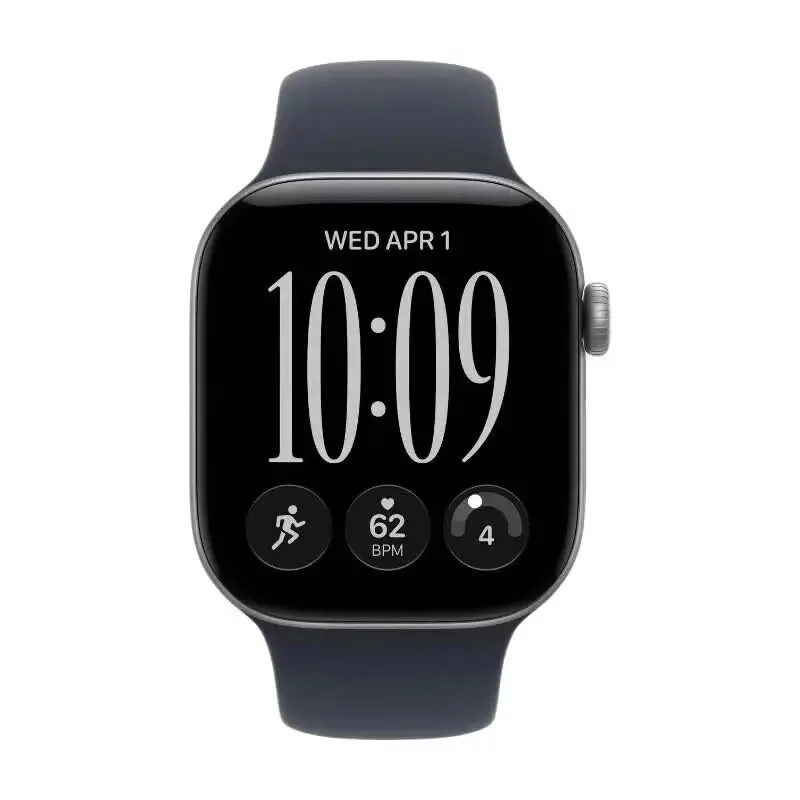 Watch Series 12 GPS 42 mm Spacegrau Aluminiumgehäuse mit Marineblau Sportarmband - S/M de Apple – photo produit
