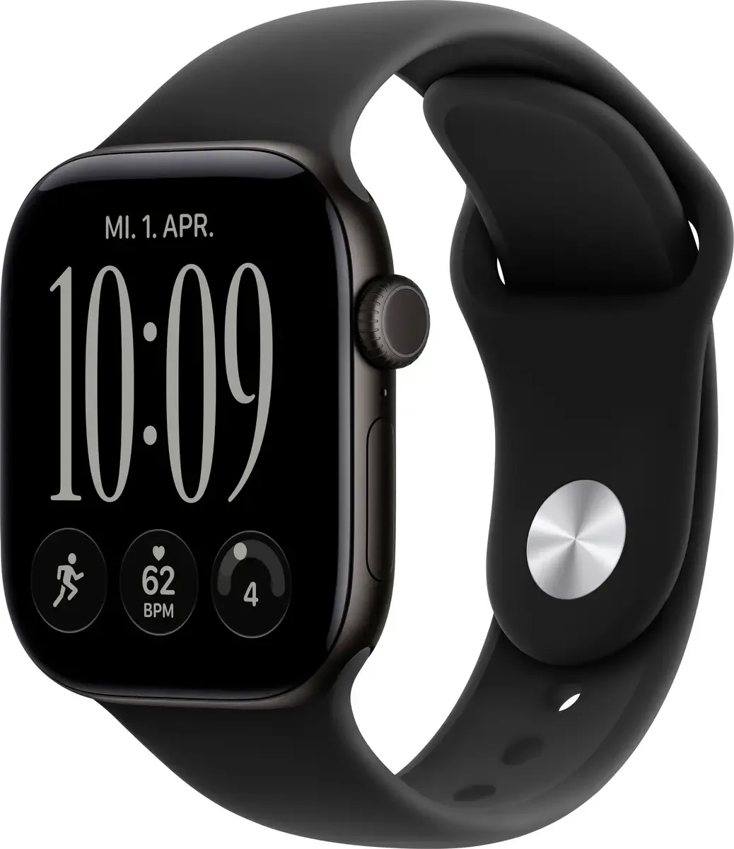 Watch Series 12 GPS + Cellular 42 mm Aluminiumgehäuse Sport Band Schwarz M/L by Apple – product photo