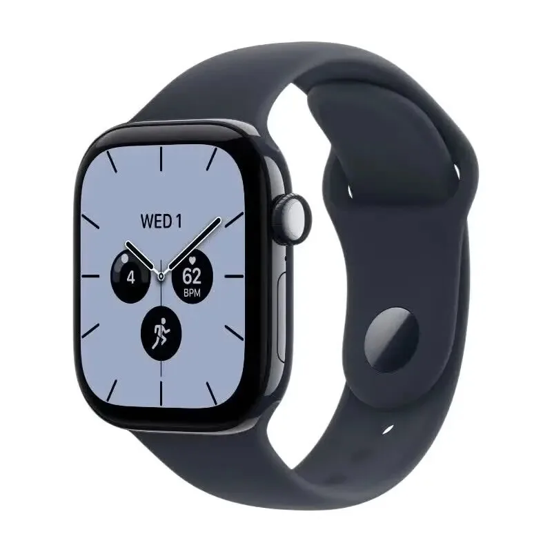 Watch Series 12 GPS + Cellular 42 mm Nachtblau Keramikk Gehäuse mit Marineblau Sportarmband - M/L de Apple – photo produit