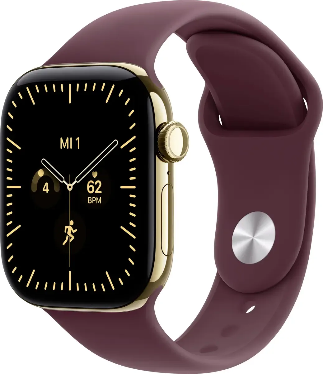 Watch Series 12 GPS + Cellular 42 mm Titangehäuse Sport Band Burgunder S/M från Apple – produktbild