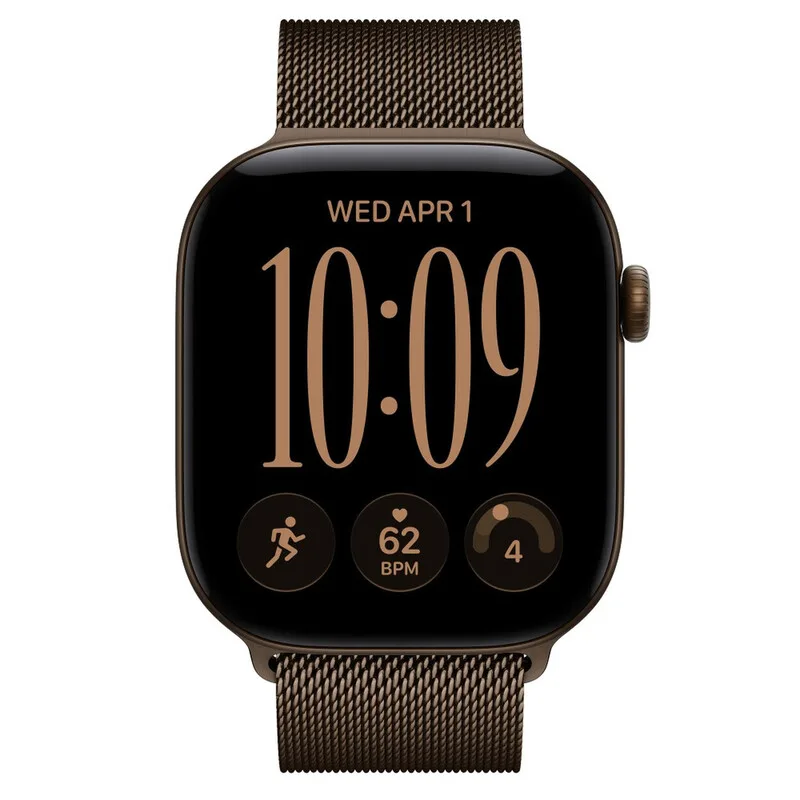 Watch Series 12 GPS + Cellular 46 mm Boîtier en aluminium bronze foncé avec bracelet sport olive - M/L de Apple – photo produit